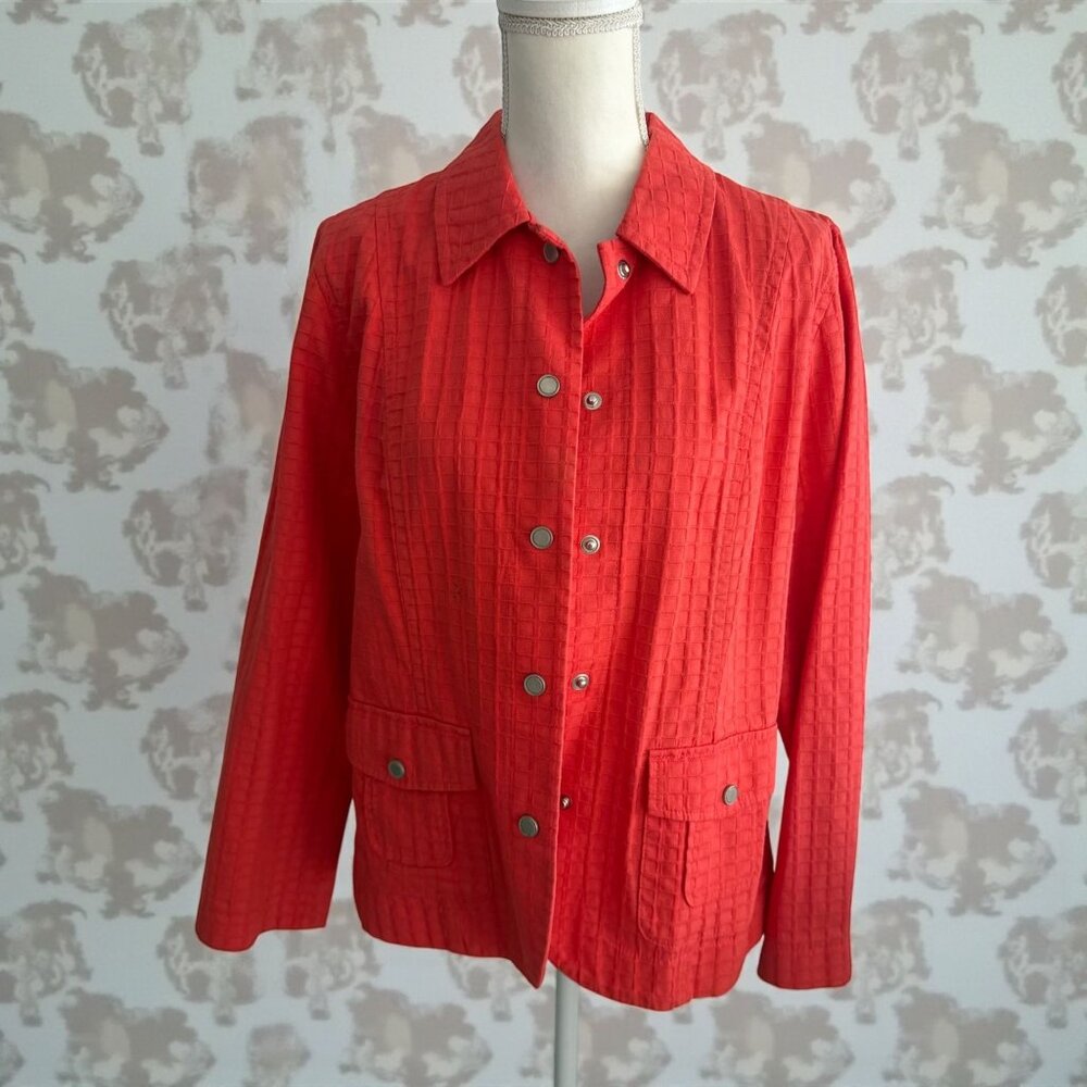 Coldwater Creek Orange Button Down Jacket Size 14 - image 1